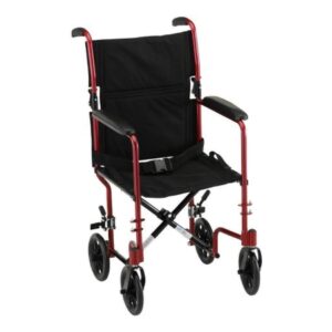 Transport Chair Nova 18 Inch Seat Width Full Length Arm Swing-Away Footrest Aluminum Frame