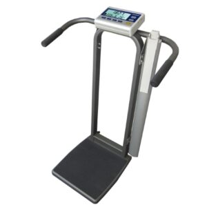 Physician Scale with Height Rod Digital Display 750 lbs. / 340 Kg Capacity Black Battery Operated