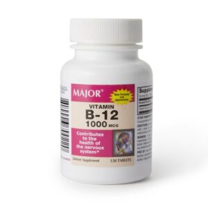 Vitamin Supplement Major Vitamin B12 1,000 mcg Strength Tablet 130 per Bottle