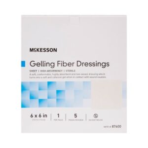 Gelling Fiber Wound Dressing McKesson 6 X 6 Inch Square Sterile