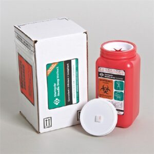 Mailback Sharps Container Stericycle Red Base Vertical Entry 0.35 Gallon