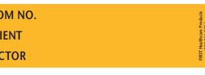 Pre-Printed / Write On Label First Health Product Chart Tab Gold Paper Room No_Paitent_Doctor_ Black Patient Information 1-3/8 X 5-3/8 Inch