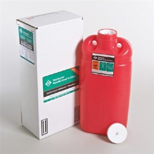 Mailback Sharps Container Stericycle Red Base 19-3/4 H X 5-1/2 D X 9 W Inch Vertical Entry 3 Gallon