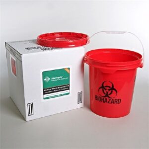 Mailback Medical Soft Waste Container Stericycle Red Base 17-1/2 H X 13-3/4 D X 14 W Inch Vertical Entry 5 Gallon
