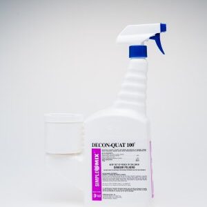 Surface Disinfectant Cleaner DECON-QUAT 100 Quaternary Based Trigger Spray Liquid 16 oz. Bottle Organic Scent Sterile