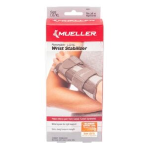 Wrist Splint Mueller Carpal Tunnel Wrist Stabilizer Nylon / Aluminum / Polyester / PP / PU / Spandex / POM Left or Right Hand Gray Large / X-Large