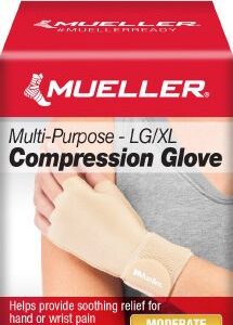 Compression Glove Mueller Compression & Support Gloves Fingerless Large / X-Large Over-the-Wrist Length Ambidextrous