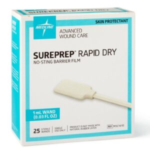 Skin Barrier Applicator Sureprep Rapid Dry No Sting 85% Strength Hexamethyldisiloxane Individual Packet Sterile