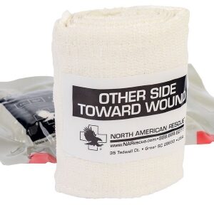 Trauma Compression Bandage NAR Mini Respoinder 4 X 6 Inch Pad / 42 Inch Bandage Hook and Loop / C-Clip Closure Tan Sterile Standard Compression