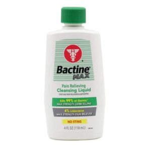 Pain Relieving Antiseptic BZK (Benzalkonium Chloride) / Lidocaine HCl Bactine MAX Topical Liquid 4 oz. Bottle