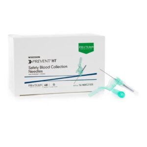 McKesson Prevent HT Blood Collection Needle 21 Gauge 1-1/4 Inch Needle Length Safety Needle Without Tubing Sterile