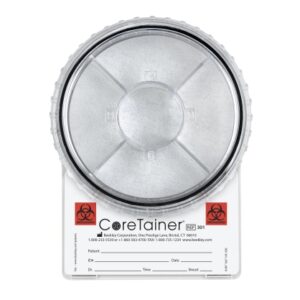 Biopsy Container CoreTainer 3-1/2 Inch Diameter Leak-resistant Cap Biohazard Symbol / Patient Information NonSterile