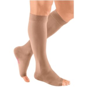 Compression Stocking mediven plus Knee High Size 6 Beige Open Toe