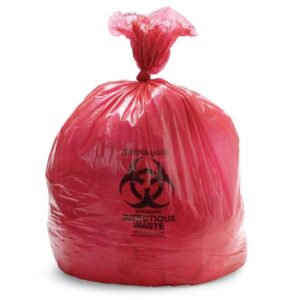 Biohazard Waste Bag Medline Biohazard Symbol / Infectious Waste 4 gal. Red 17 X 17 Inch