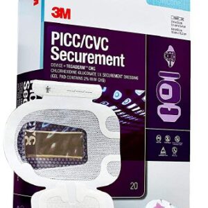 PICC/CVC Securement Device + Tegaderm with CHG IV Dressing 3M Tegaderm CHG (Chlorhexidine Gluconate) 4 X 6.125 Inch Sterile