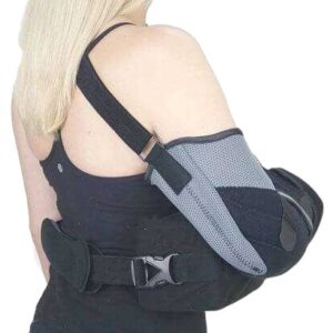Shoulder Brace with Abduction Pillow and Ball Mini Kahuna Brace One Size Fits Most EVA / foam / Nylon / Polypropylene Buckle Closure / Hook and Loop Strap Closure / Cinch Cord Envelope Left or Right Arm