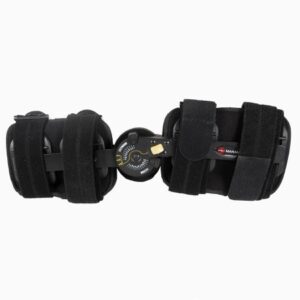 Knee Brace ManaEZ Rom Elite Short One Size Fits Most D-Ring / Hook and Loop Strap Closure Right Knee