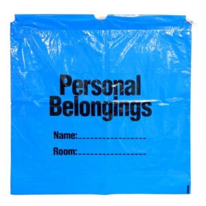 Patient Belongings Bag 20 X 20 Inch Plastic Drawstring Closure Blue