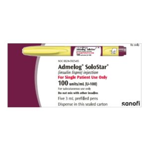 Admelog SoloStar Insulin Lispro 100 U / mL Injection 3 mL