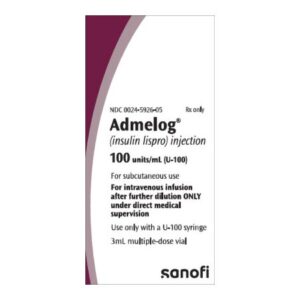 Admelog Insulin Lispro 100 U / mL Injection 3 mL