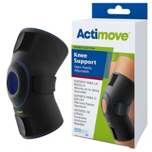 Knee Support Actimove Sports Edition One Size Fits Most Pull-On / Hook and Loop Strap Closure 11-1/2 to 16-1/8 Inch Knee Circumference Left or Right Knee