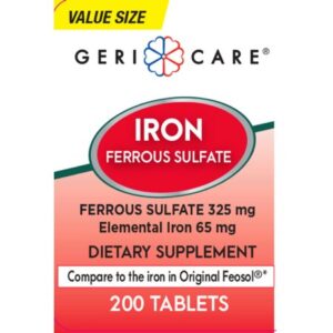 Mineral Supplement Geri-Care Iron 325 mg Strength Tablet 200 per Bottle