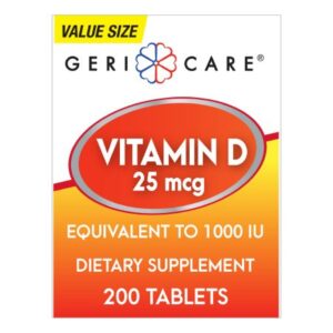 Vitamin Supplement Geri-Care Vitamin D3 1,000 IU Strength Tablet 200 per Bottle