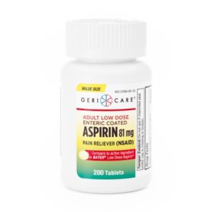 Pain Relief Geri-Care 81 mg Strength Aspirin Tablet 200 per Bottle