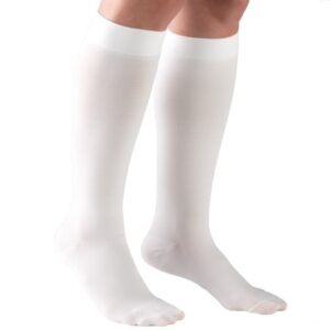 Compression Stocking Truform Knee High Small White Closed Toe
