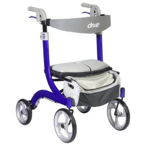 4 Wheel Rollator drive Nitro DLX Blue Adjustable Height / Lightweight / Folding Aluminum Frame