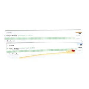 Foley Catheter McKesson 2-Way Coude Tip 5 cc Balloon 16 Fr. Hydrophilic Polymer Coated Latex