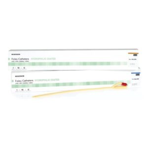 Foley Catheter McKesson 2-Way Coude Tip 5 cc Balloon 20 Fr. Hydrophilic Polymer Coated Latex