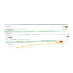 Foley Catheter McKesson 2-Way Standard Tip 30 cc Balloon 14 Fr. Hydrophilic Polymer Coated Latex