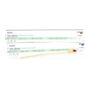 Foley Catheter McKesson 2-Way Standard Tip 5 cc Balloon 18 Fr. Hydrophilic Polymer Coated Latex