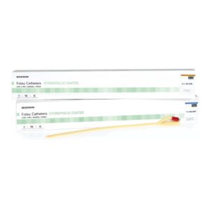 Foley Catheter McKesson 2-Way Standard Tip 5 cc Balloon 22 Fr. Hydrophilic Polymer Coated Latex