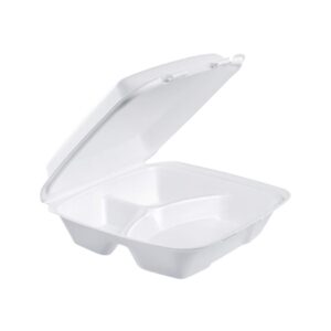 Carryout Food Container Dart Performer White Single Use Foam 9-3/8 X 9 X 3 Inch