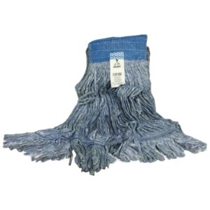 Wet String Mop Head Performance Plus Looped-end Blue Synthetic Fiber Reusable