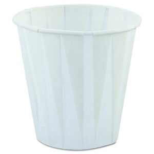Pleated Water Cup 3.5 oz. White Paper Disposable