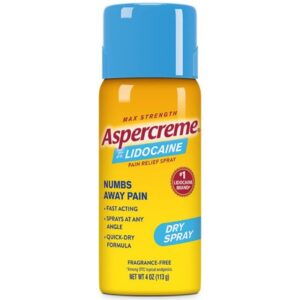 Topical Pain Relief Aspercreme Max 4% Strength Lidocaine Spray 4 oz.
