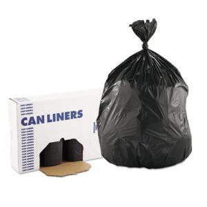 Trash Bag Boardwalk 60 gal. Black LDPE 1.2 mil 38 X 58 Inch Star Seal Bottom Coreless Roll