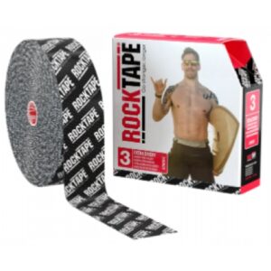 Kinesiology Tape Rock Tape Extra Sticky Black Logo 2 Inch X 35 Yard Cotton / Nylon NonSterile
