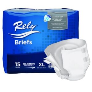 Unisex Adult Incontinence Brief Rely X-Large Disposable Heavy Absorbency