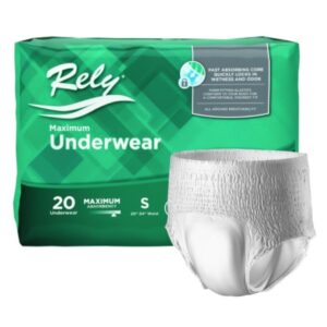 Unisex Adult Absorbent Underwear Rely Maximum Pull On with Tear Away Seams Small Disposable Heavy Absorbency