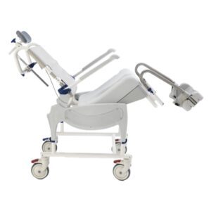 Commode / Shower Chair AQUATEC OCEAN ERGO Swing-Away Arms Steel Frame Reclining Backrest 19 Inch Seat Width 330 lbs. Weight Capacity