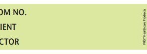 Pre-Printed / Write On Label First Health Product Chart Tab Lime Green Paper Room No_Paitent_Doctor_ Black Patient Information 1-3/8 X 5-3/8 Inch