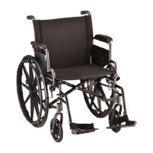Lightweight Wheelchair Nova Desk Length Arm Swing-Away Footrest 20 Inch Seat Width Adult 300 lbs. Weight Capacity