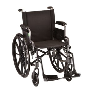 Lightweight Wheelchair Nova Desk Length Arm Swing-Away Footrest 18 Inch Seat Width Adult 300 lbs. Weight Capacity