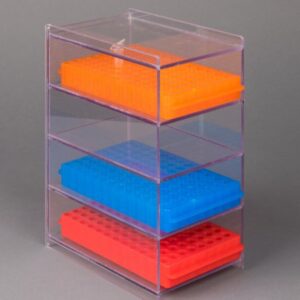 Microtube Tube Rack Organizer Poltex 4 Place 0.5 / 1.5 mL Microtube Racks Clear 2-1/4 X 5 X 8 Inch