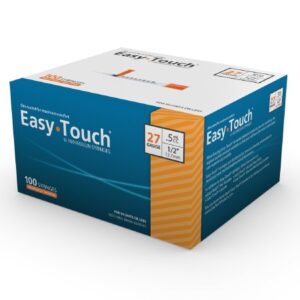 Standard Insulin Syringe with Needle EasyTouch 0.5 mL 1/2 Inch 27 Gauge NonSafety Thin Wall