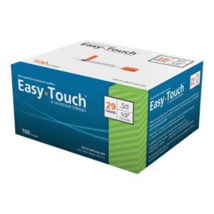 Standard Insulin Syringe with Needle EasyTouch 0.5 mL 1/2 Inch 29 Gauge NonSafety Thin Wall
